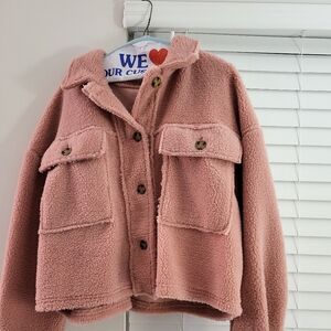USED..Blush Pink Sherpa Jacket